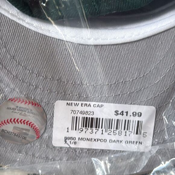 NEW ERA Montreal Expos Blush 59FIFTY Fitted Hat green size 7 1/8 NWT in pkg - Picture 4 of 4